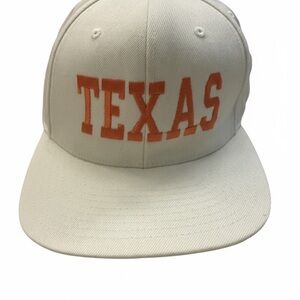 Yupoong Classics Texas Snapback Hat Burnt Orange White Flat Bill Cap OSFA